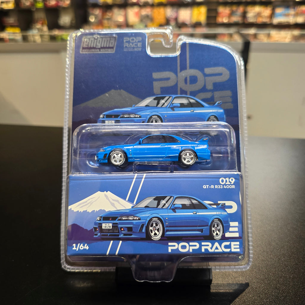 POP RACE 1/64 SKYLINE GT-R R33
NISMO 400R CHAMPIONSHIP BLUE (enigma
exclusive edition) PRE019