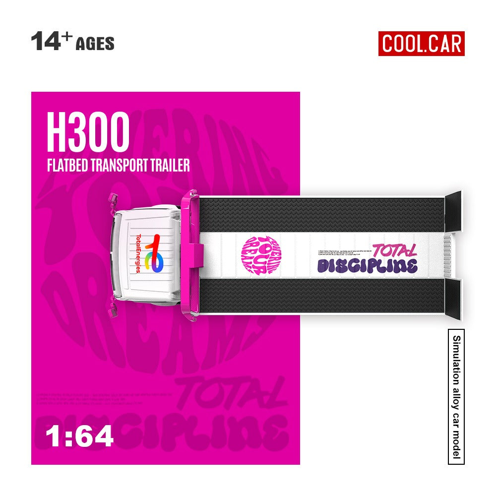 Coolcar 1:64 H300 Car Transport Hauler Pink and White Iron Dames