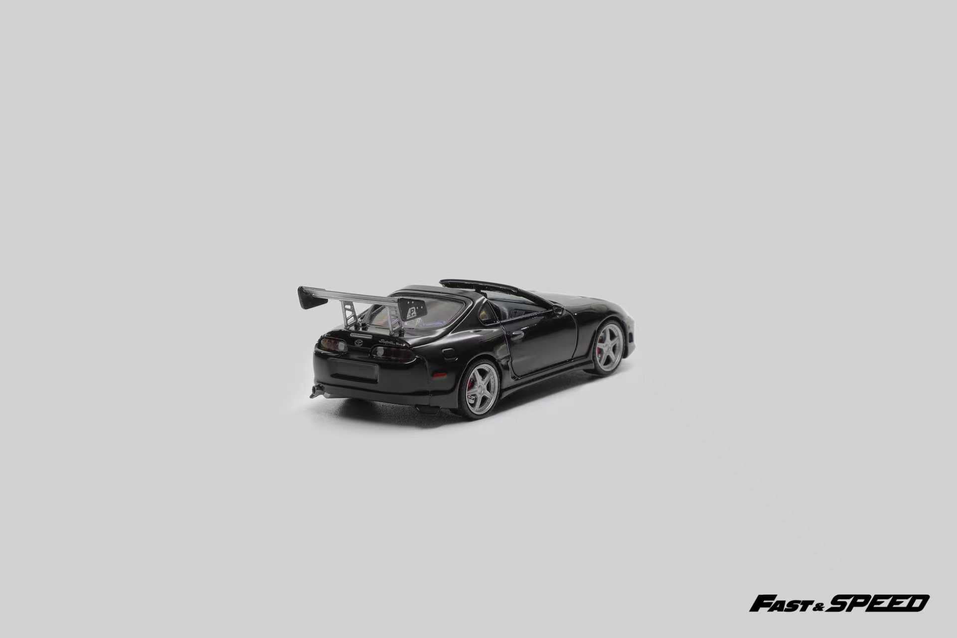 Fast Speed 1/64 Supra MK4 Targa Roadster Diecast Model Black