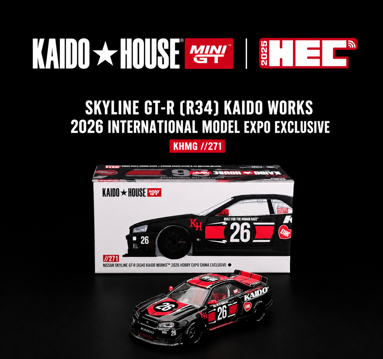 Kaido House Mini GT 271 Nissan Skyline GT-R R34 Kaido Works 1:64
