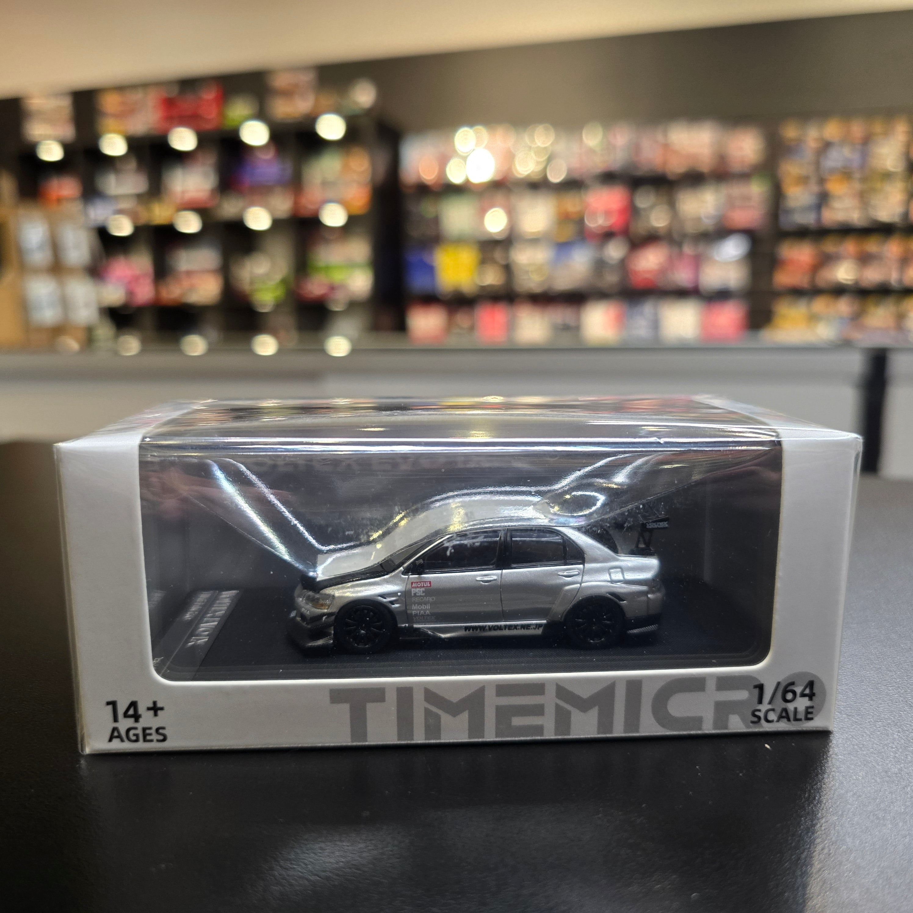 Time Micro 1:64 EVO 9 LANCER EVOLUTION Silver Opening Hood Edition Realistic Alloy Car Model