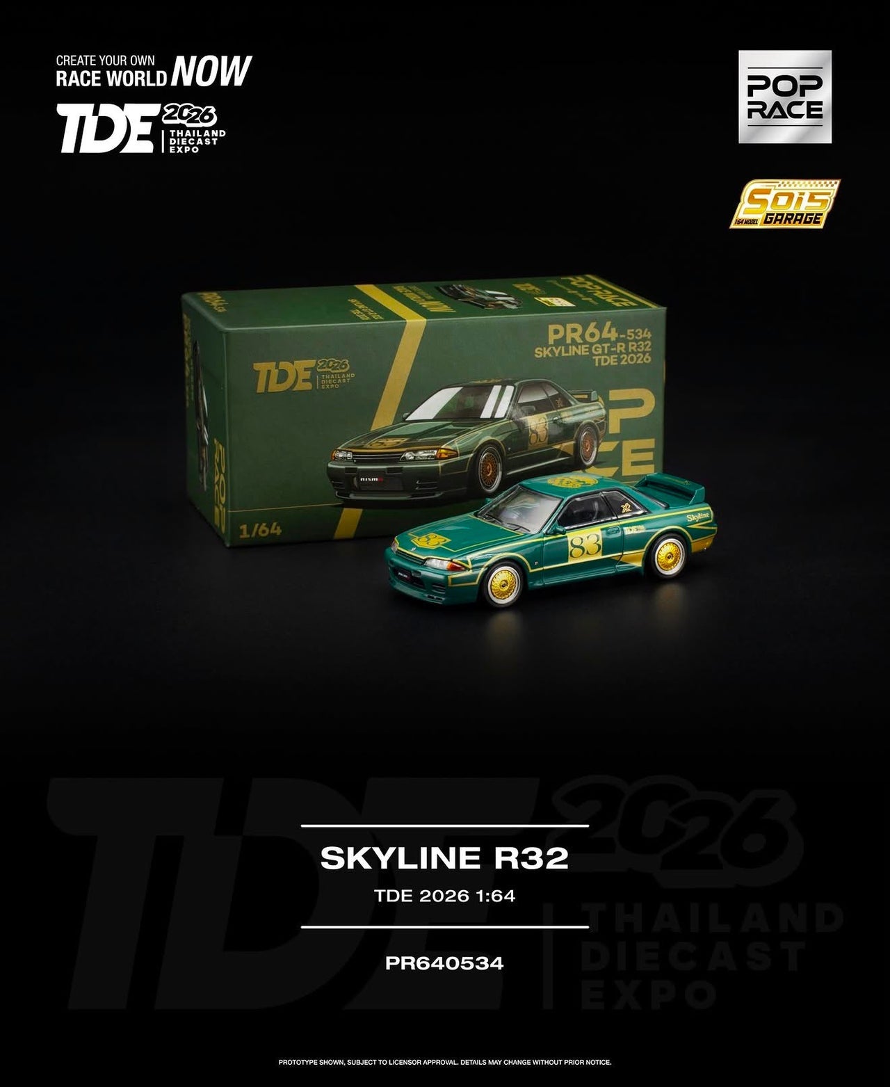 Pop Race 1:64 Nissan Skyline R32 Thailand Diecast Expo Exclusive 2026