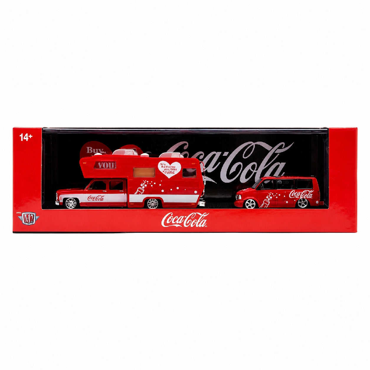 M2 Machines 1:64 Auto-Haulers Coca-Cola Release S05 1975 Chevrolet Cheyenne Super 30 & 1995 GMC Safari Van
