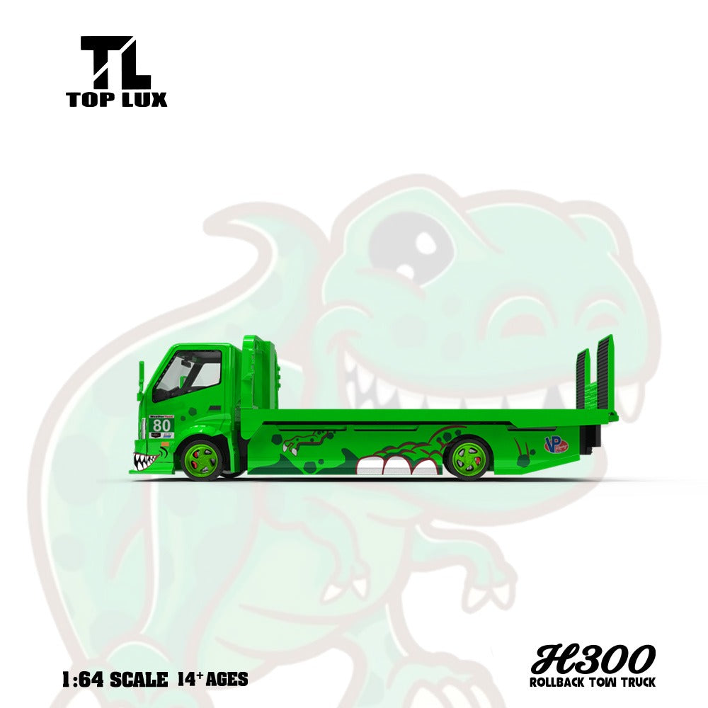 Top Lux 1/64 H300 Flatbed Transport Green Tyrannosaurus Rexy