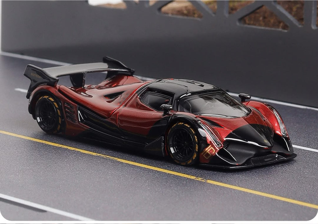 LMF 1:64 Devel Sixteen Diecast Model Carbon Red with Rear Wing