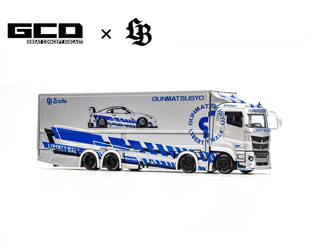 GCD 1:64 LBWK Mitsubishi Fuso Super Great Transporter TAS Special – Silver- Special Edition