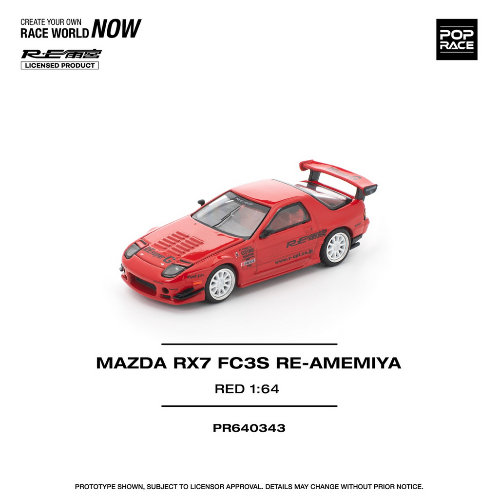 POP RACE 1:64 MAZDA RX7 FC3S RE-AMEMIYA RED PR640343