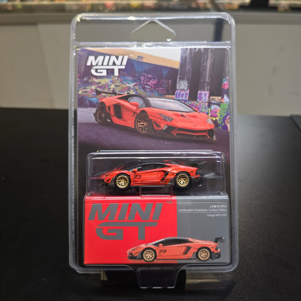 Mini GT 1:64 LB★WORKS Lamborghini Aventador – Orange – MDX 2025 Limited Edition 1133
