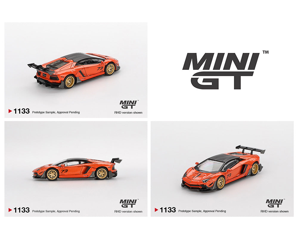 Mini GT 1:64 LB★WORKS Lamborghini Aventador – Orange – MDX 2025 Limited Edition 1133