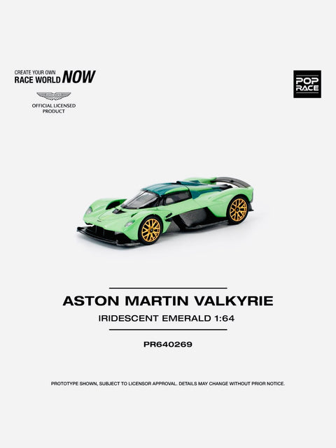 POP RACE 1/64 ASTON MARTIN VALKYRIE IRIDESCENT EMERALD PR640269