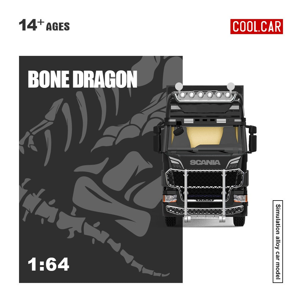 Cool Car 1:64 Scania container truck - Chalop Dragon Skeleton painted alloy car model