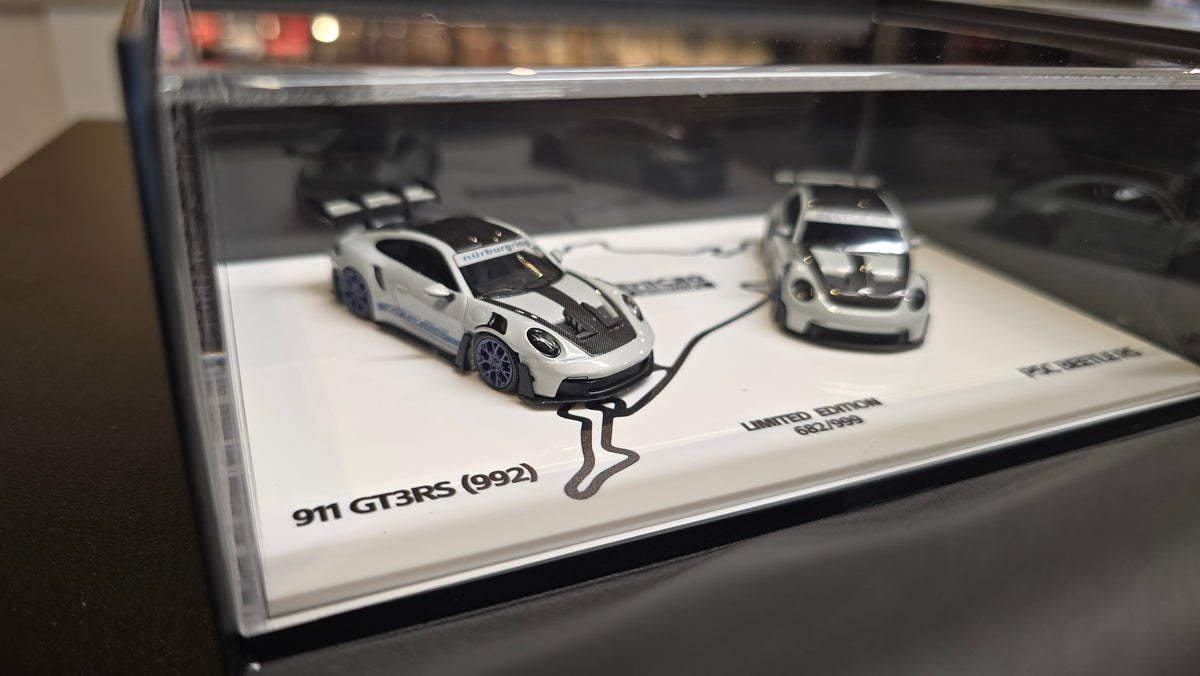 TimeMicro × PSC DESIGN 1:64 Porsche 992 GT3 RS & Beetle RS Nurburgring Version - 2 car set