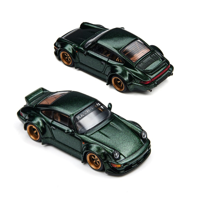 TimeMicro 1:64 RWB 964 Green Diecast Model Low Wing