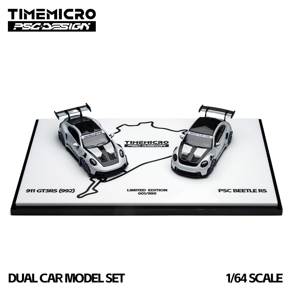 TimeMicro × PSC DESIGN 1:64 Porsche 992 GT3 RS & Beetle RS Nurburgring Version - 2 car set