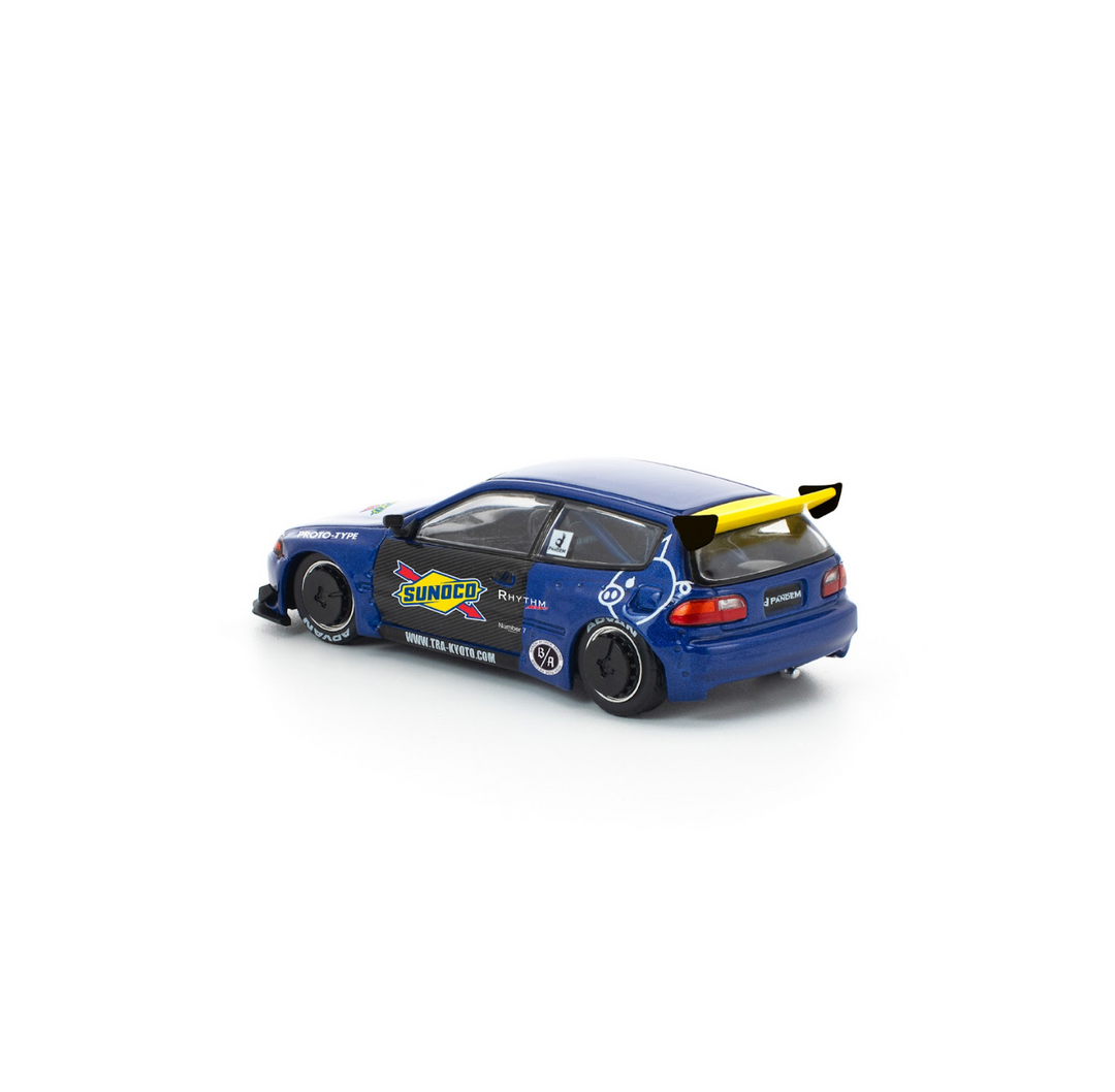 POP RACE 1/64 PANDEM CIVIC EG6 BLUE/BLACK PR640365