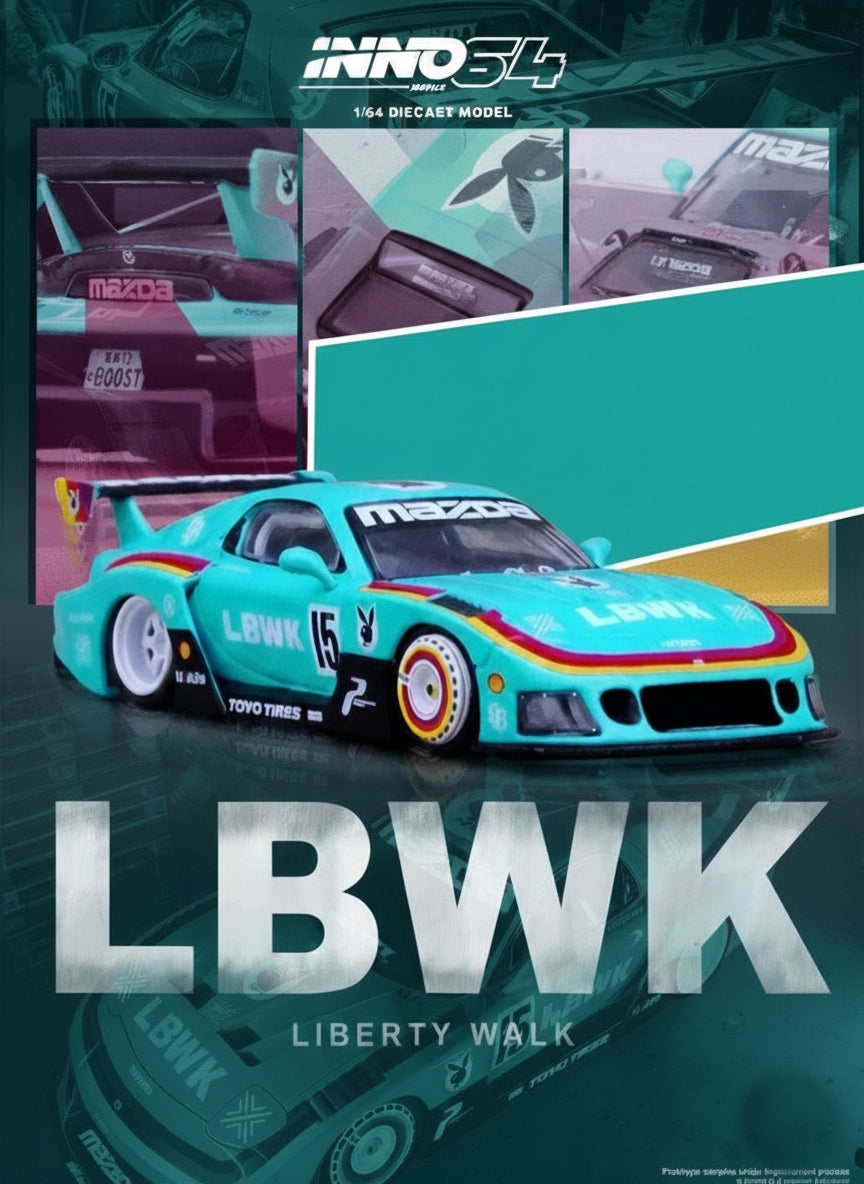 Inno64 LBWK RX7 (FD3S) LB-SUPER SILHOUETTE – Teal – IN64-LBWK-RX7-03 ...