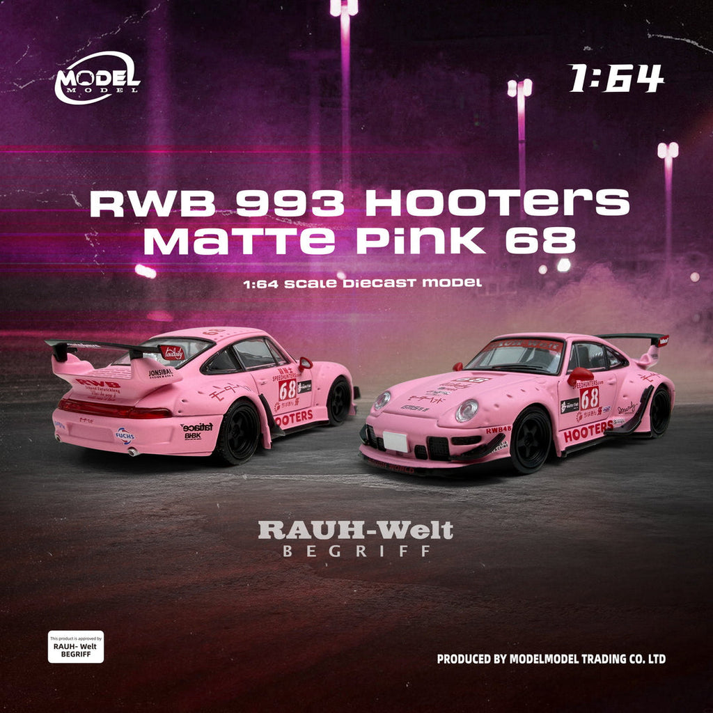 MODELMODEL 1/64 RWB 993 Hooters Matte Pink 68 (Blister Pack) MM64-RWB993-013