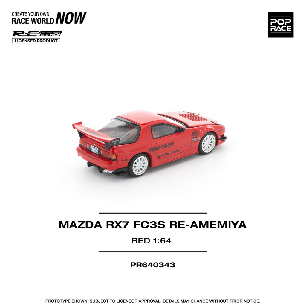 POP RACE 1:64 MAZDA RX7 FC3S RE-AMEMIYA RED PR640343