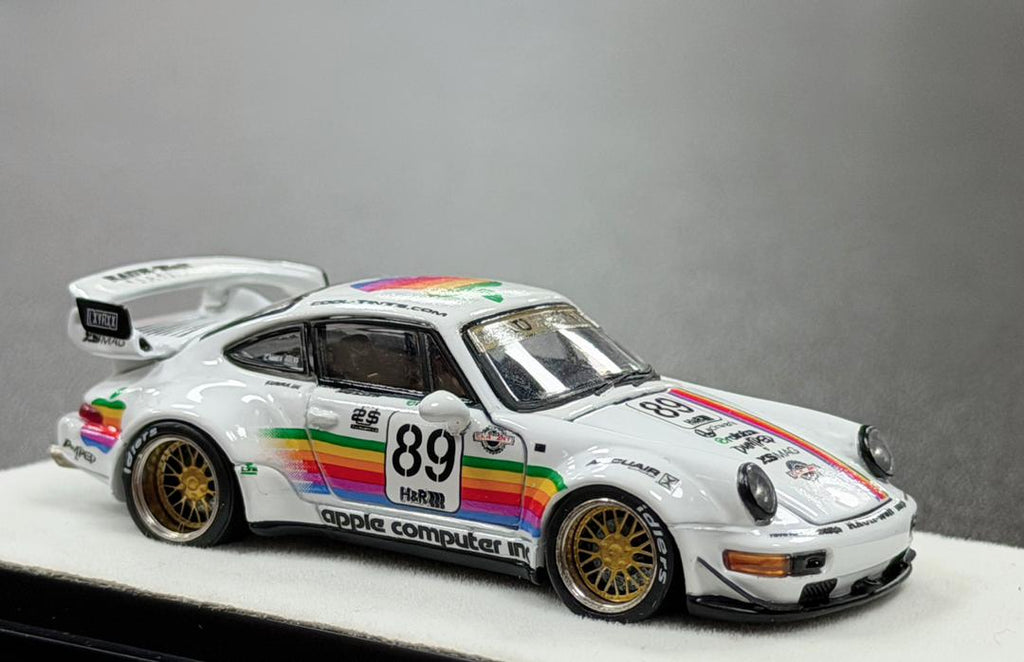 PGM 1:64 Porsche RWB 964 #89 White Apple Luxury Version (Limited Restock)