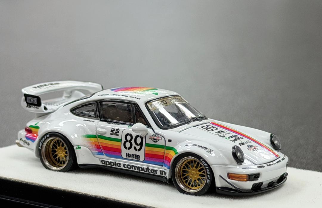 PGM 1:64 Porsche RWB 964 #89 White Apple Luxury Version (Limited Restock)