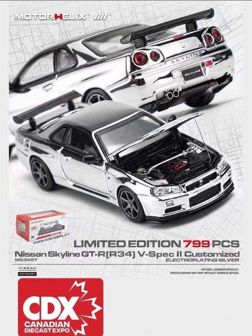 Motorhelix 1/64 NISSAN Skyline GT-R(R34) V-Spec II Customized