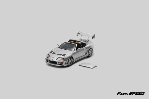 Fast Speed 1/64 Supra MK4 Targa Roadster Diecast Model Silver