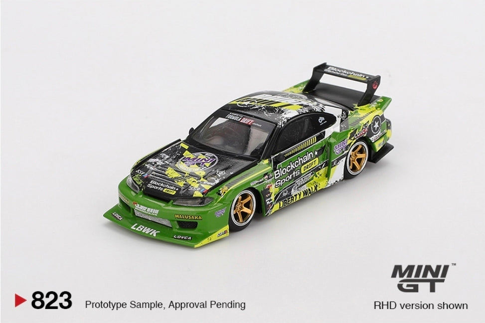 Mini GT 1:64 Nissan LB-Super Silhouette S15 SILVIA #555 V2 2024 – Green – Formula Drift Japan