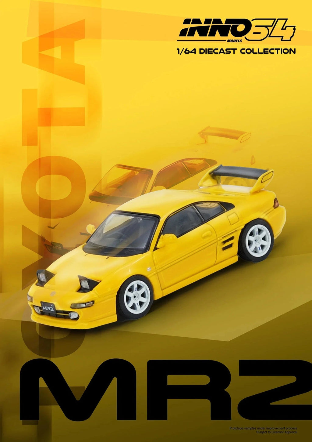 INNO64 1/64 Toyota MR2 (SW20) Yellow IN64-MR2-YL