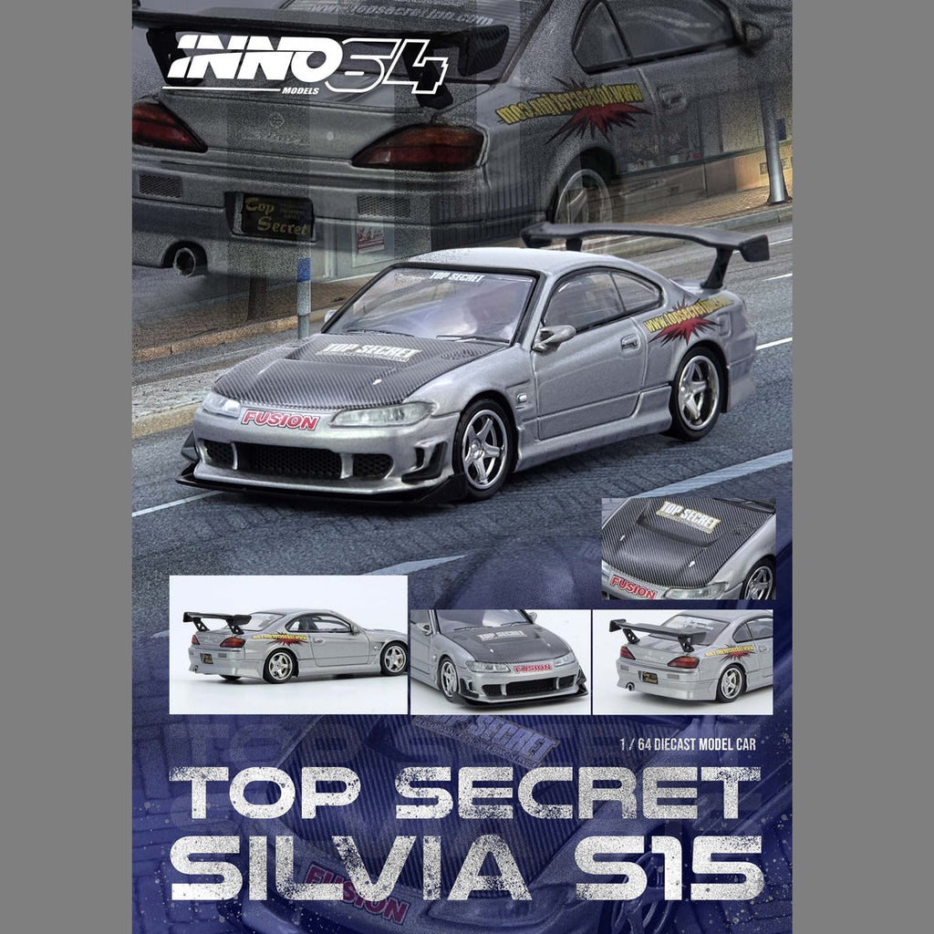 INNO64 1/64 TOP SECRET SILVIA (S15) Silver IN64-S15TS-SIL