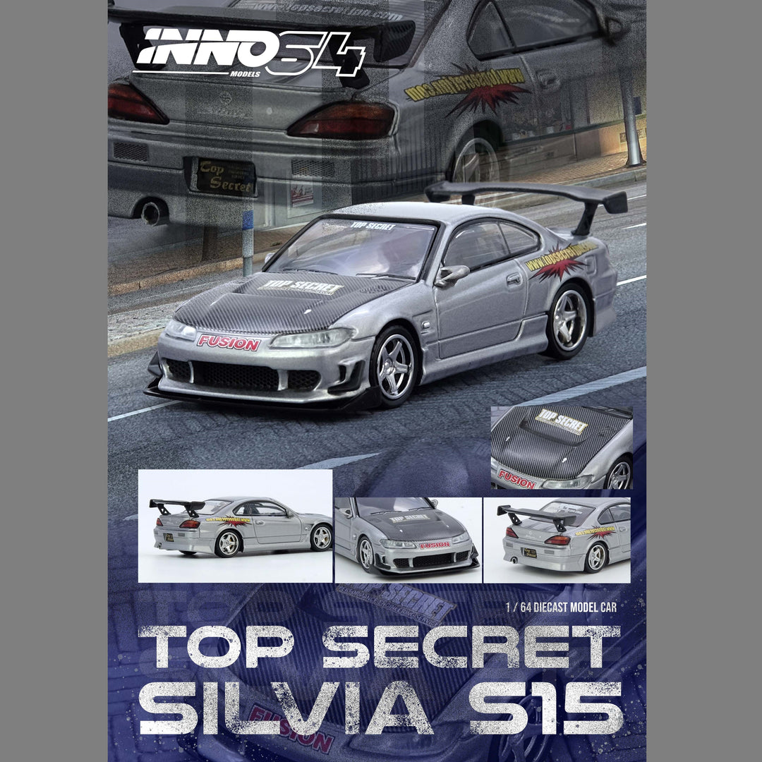 INNO64 1/64 TOP SECRET SILVIA (S15) Silver IN64-S15TS-SIL