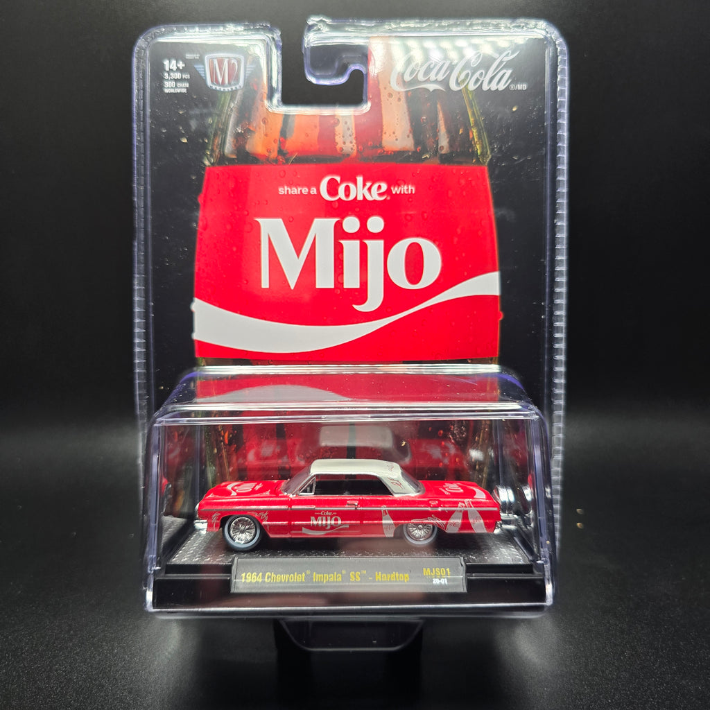 M2 Machines 1:64 Coca Cola ” Share A Coke with Mijo” 1964 Chevrolet Impala SS Lowriders – Special Edition – MiJo Exclusives