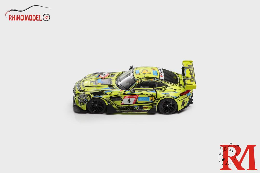Rhino Model RM 1/64 Benz AMG GTS Modified Diecast Yellow Nurburgring Race Livery