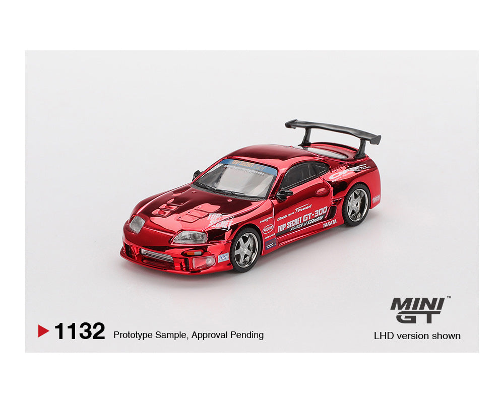 Mini GT 1:64 Toyota Supra (A80) Top Secret GT-300 Top Secret – Red Chrome- Limited Edition #1132