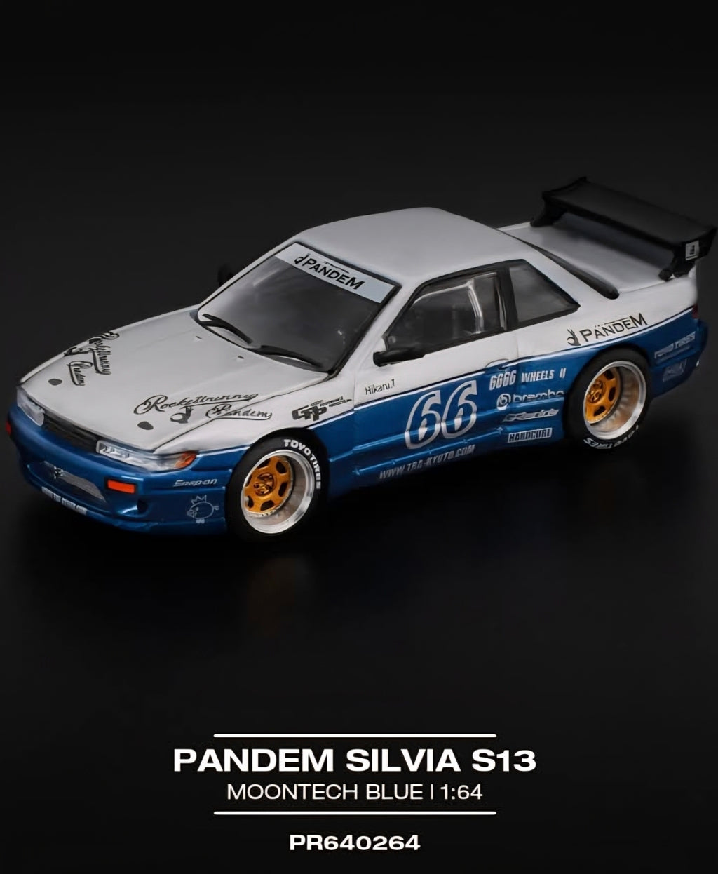 POP RACE 1/64 PANDEM SILVIA S13 MOONTECH BLUE PR640264