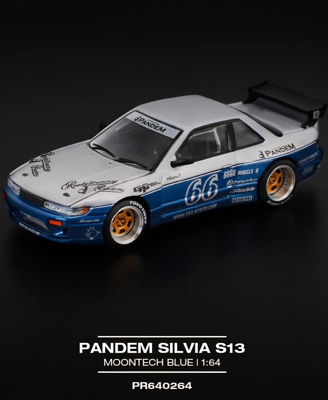 POP RACE 1/64 PANDEM SILVIA S13 MOONTECH BLUE PR640264