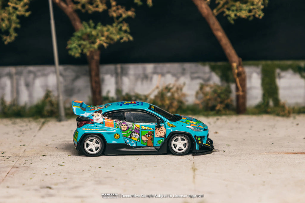 Tarmac Works HOBBY64 1/64 Pandem Toyota GR Yaris Toy Story - 30th Anniversary Model Car + Trading Cards Combo Set T64-080-TS2