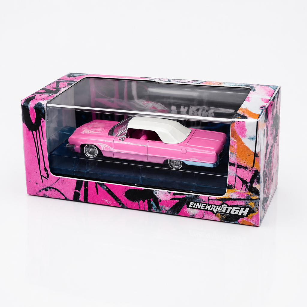 Fine Works 1/64 Chevy Impala West Coast Bouncing Cars Black Graffiti Ordinary