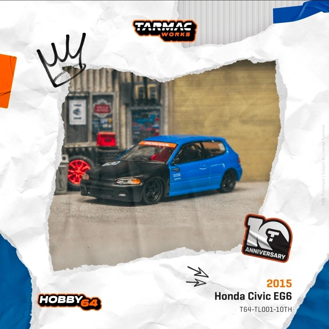 TARMAC WORKS HOBBY64 1:64 Honda Civic EG6 Tarmac Works 10th Anniversary