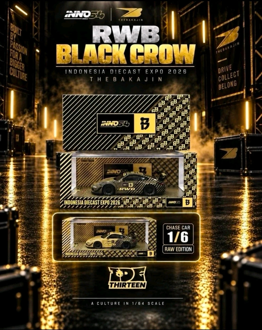 INNO64 Porsche RWB 997 Bakajin Batik Black Crow IDE XIII Indonesia Diecast Expo Exclusive