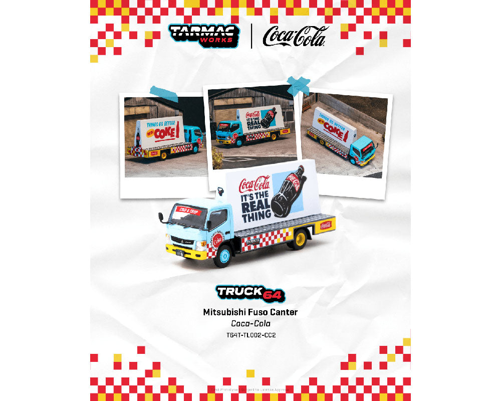 TARMAC TRUCK64 1:64 Mitsubishi Fuso Canter - Advertisement Truck COCA- COLA