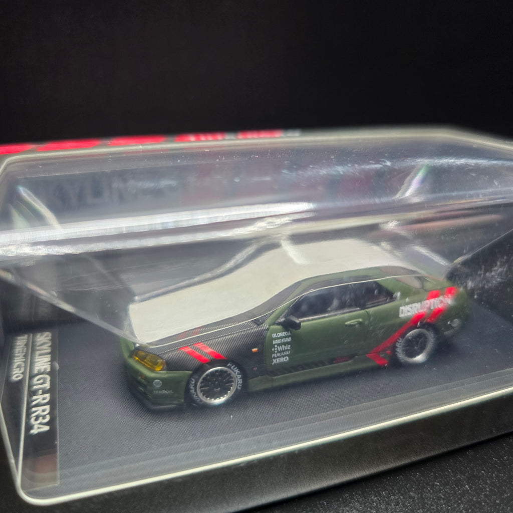TimeMicro 1:64 Nissan Skyline GTR R34 Matte Green