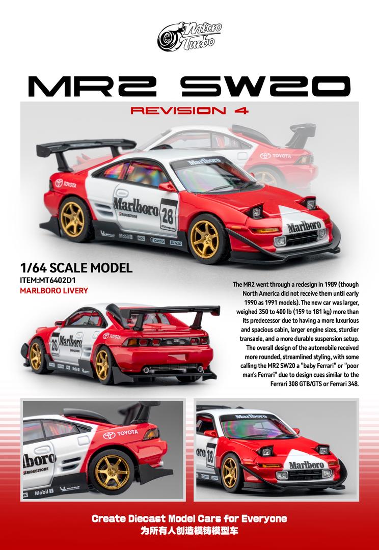 Micro Turbo 1:64 Toyota MR2 SW20 Marlboro Livery