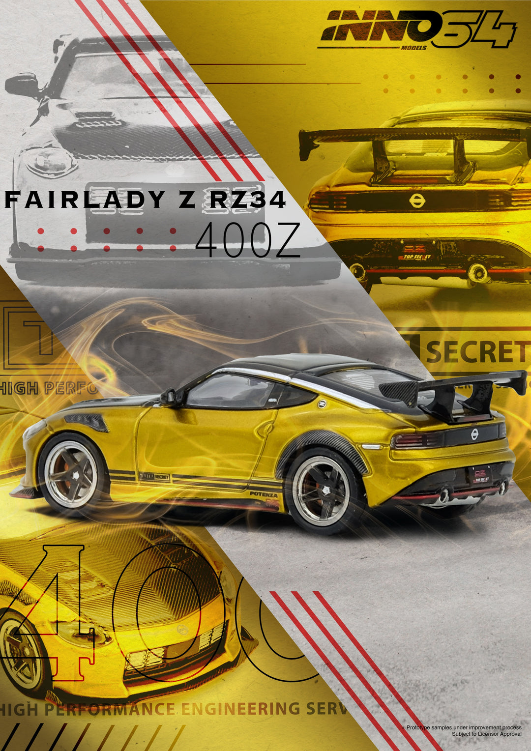 INNO64 1/64 TOP SECRET FAIRLADY Z (RZ34) Gold IN64-400ZTS-GOLD