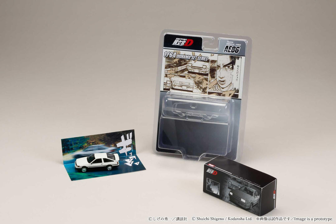 HOBBY JAPAN JDM64 1/64 Toyota COROLLA LEVIN (AE86) / Initial D Wataru Akiyama vs Takumi Fujiwara (Includes 2 random cards) HJDMD008B
