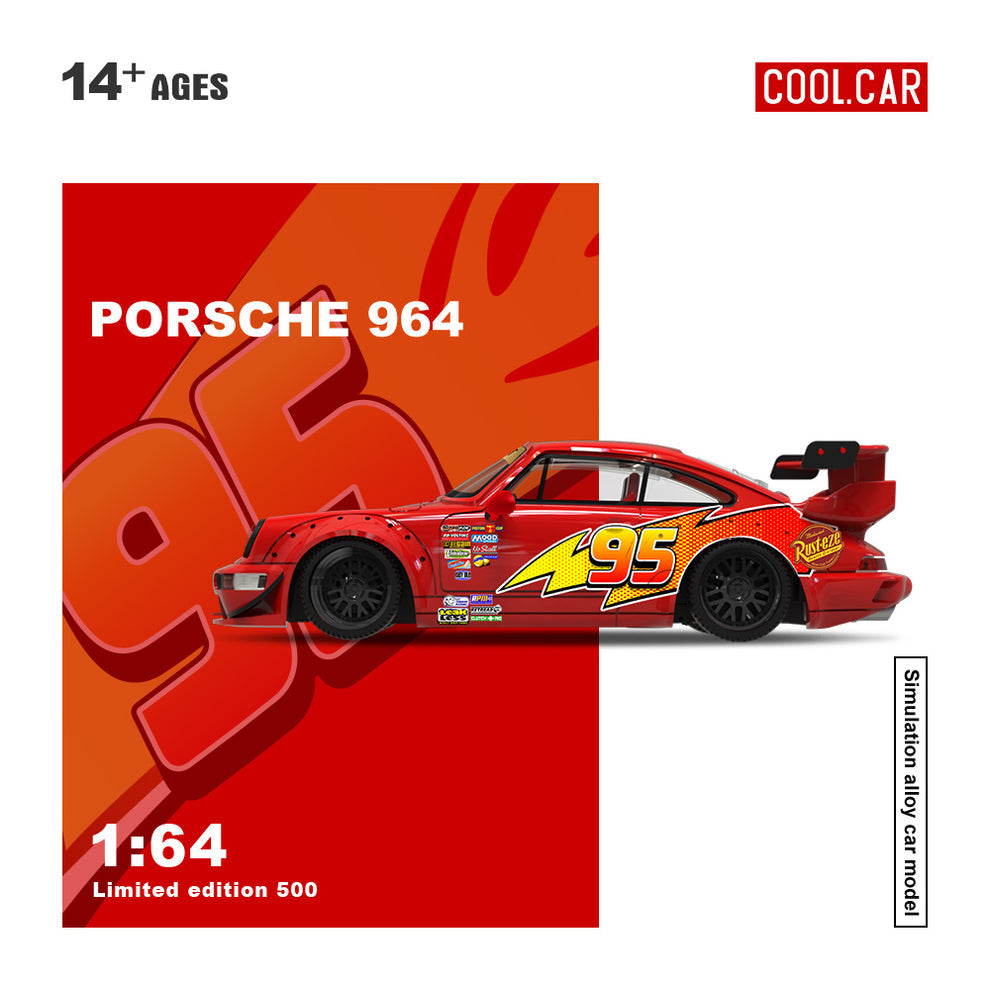 Cool Car 1:64 Porsche 964 Lightning McQueen Livery