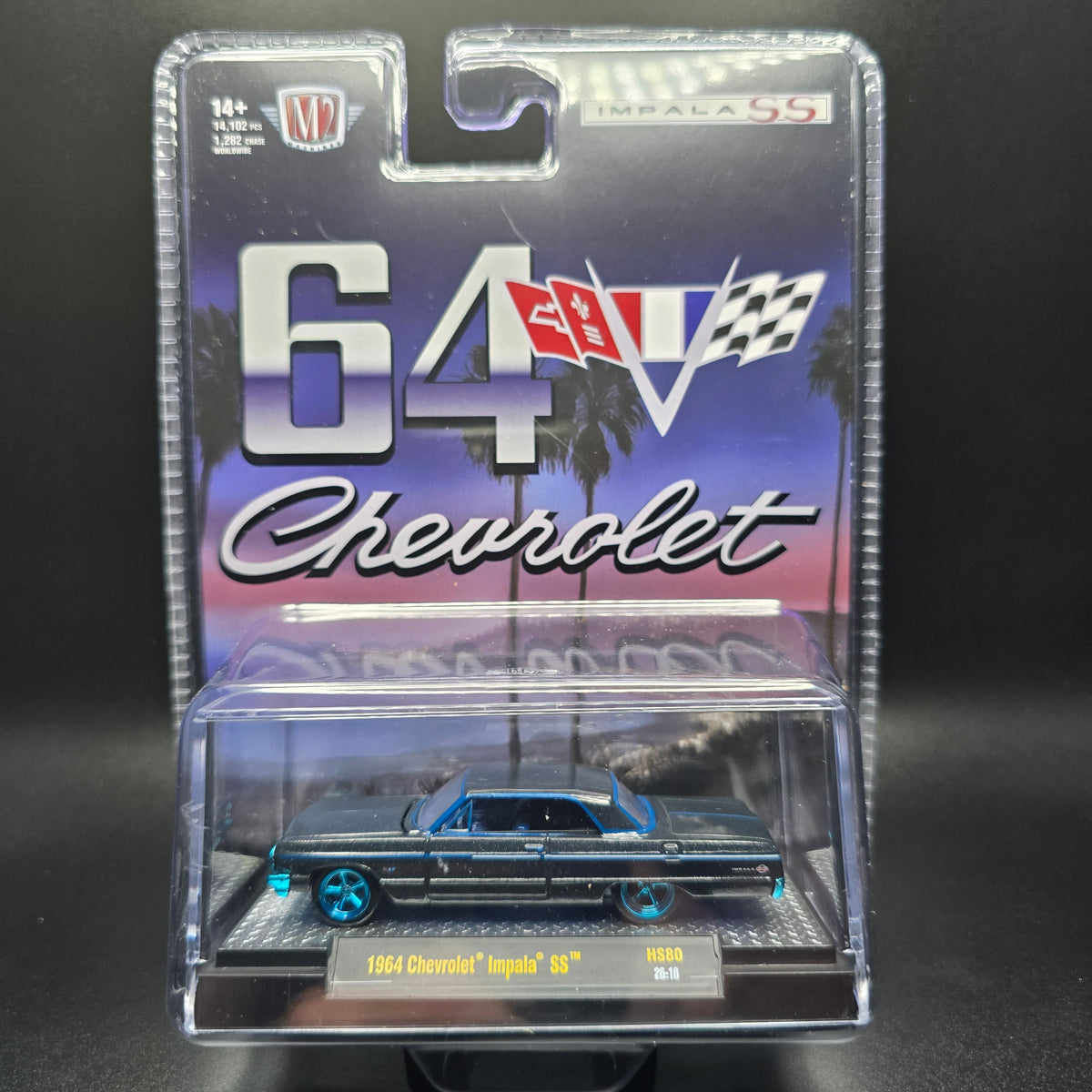 *CHASE* M2 Machines 1:64 1964 Chevrolet Impala Hard Top – Daytona Blue Metallic – Hobby Exclusive