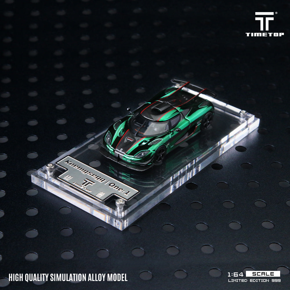 Time Top 1:64 Koenigsegg One:1 Chrome Green