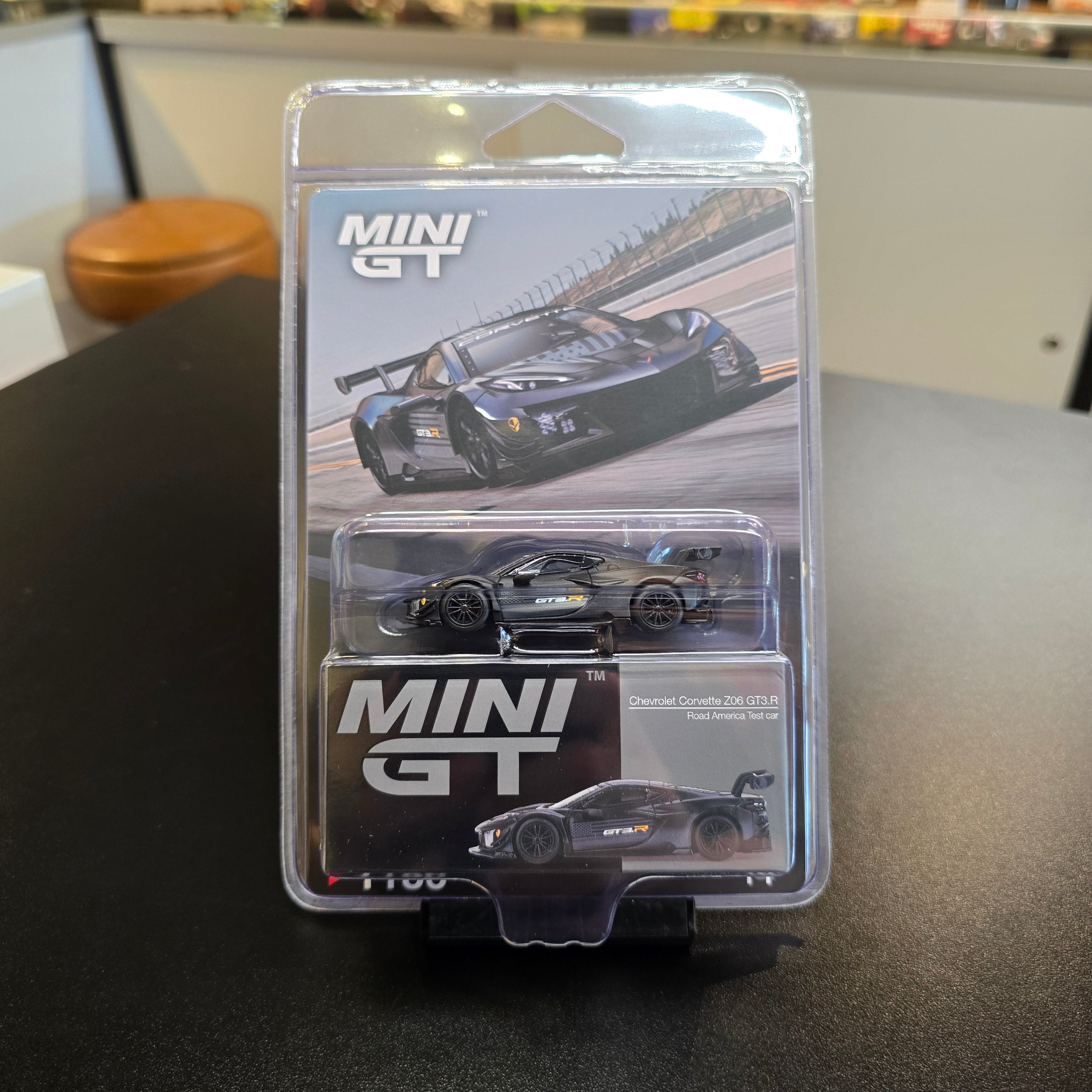 Mini GT 1:64 Chevrolet Corvette Z06 GT3.R Road America Test car – Black 1186