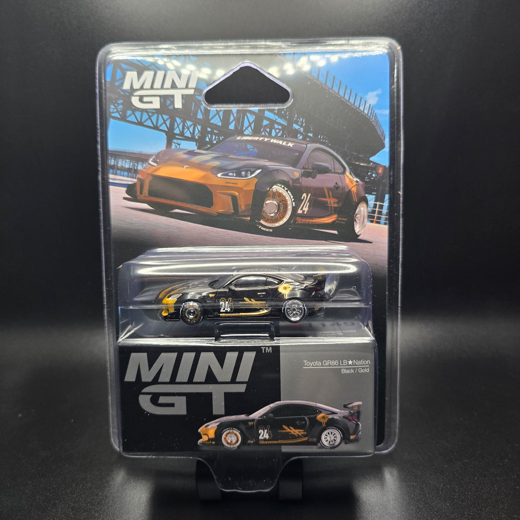 Mini GT 1:64 Toyota GR86 LB★Nation – Black / Gold 1149