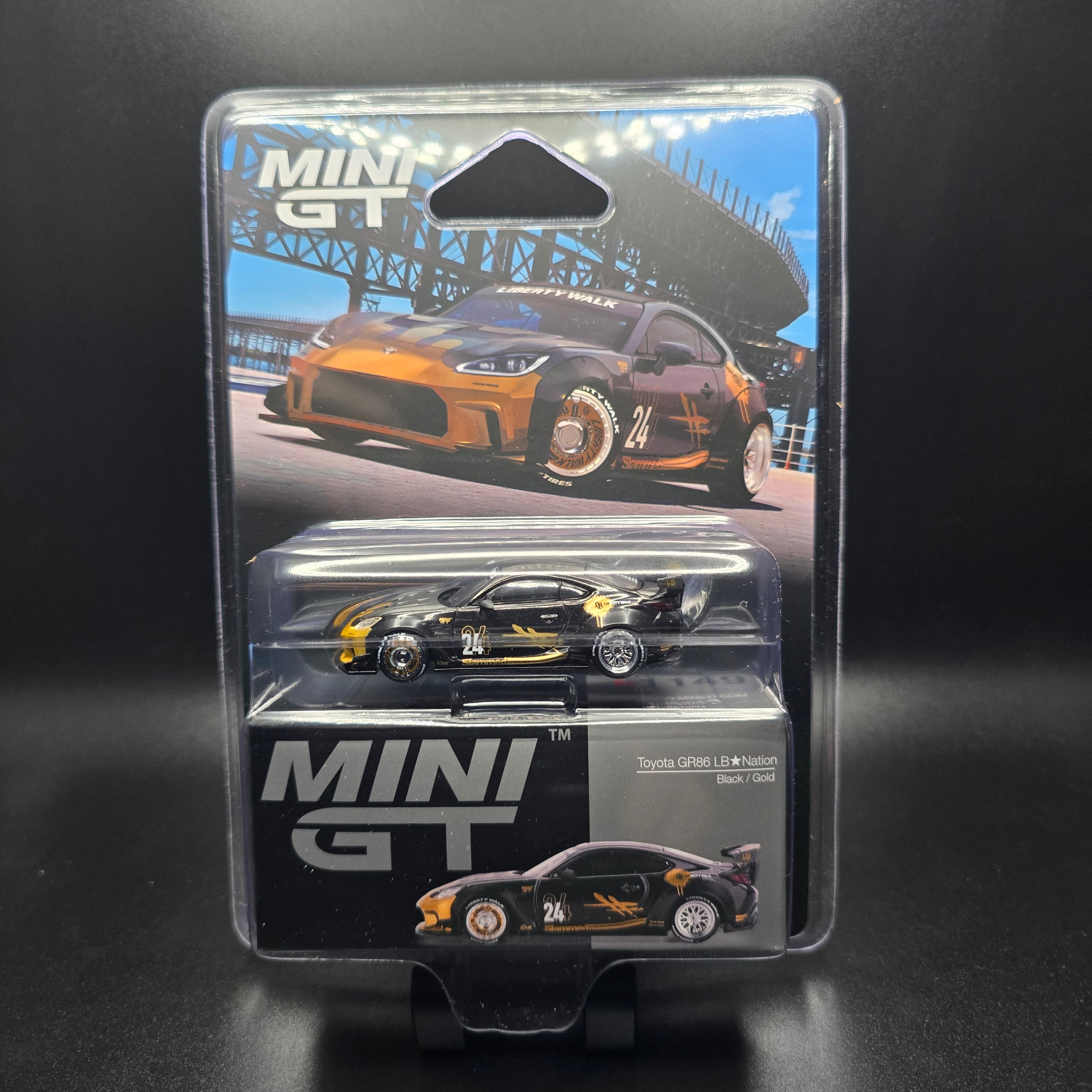 Mini GT 1:64 Toyota GR86 LB★Nation – Black / Gold 1149